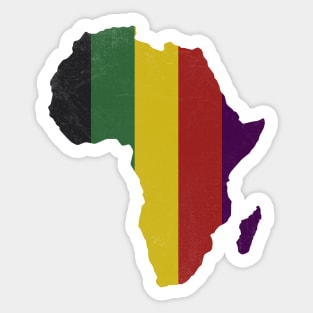 Africa Map (Grunge) Stripes Sticker